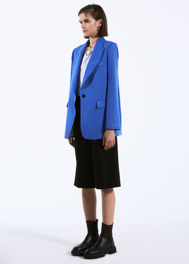 Blue Blazer With Front Button
