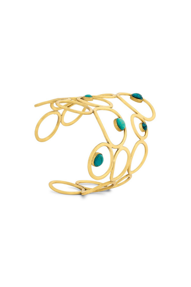 Encrusted turquoise statement cuffs Bynes New York