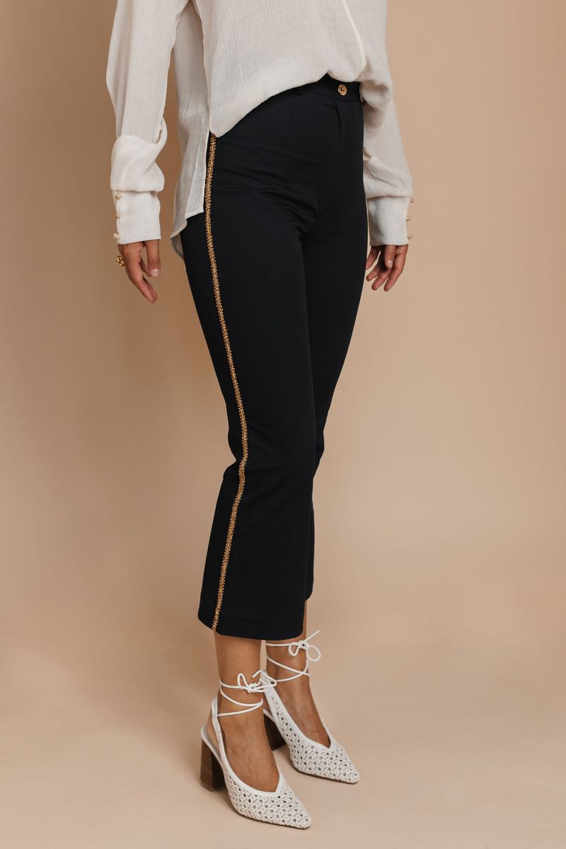 Italian Navy Pants with gold details bynes new york